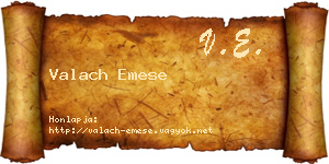 Valach Emese névjegykártya